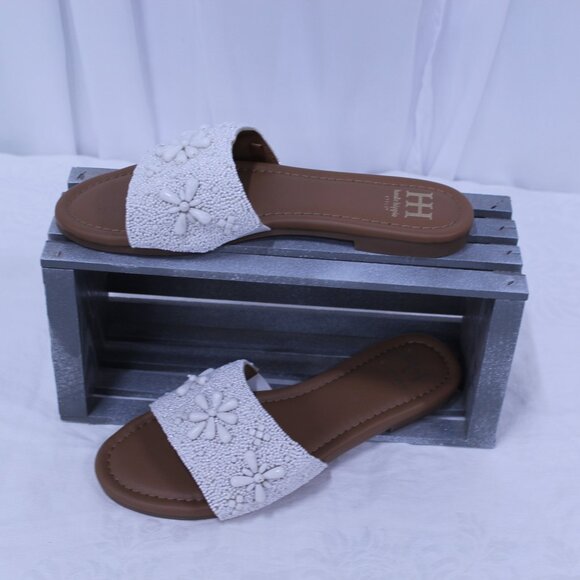 Haute Hippie Cream and Tan Floral Sandals - Picture 1 of 5